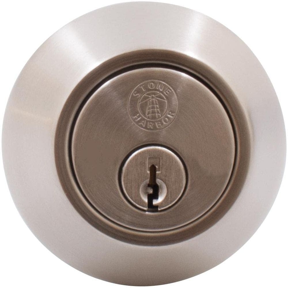 Níquel acetinado de cilindro duplo Deadbolt Stone Harbor Hardware Grau 3