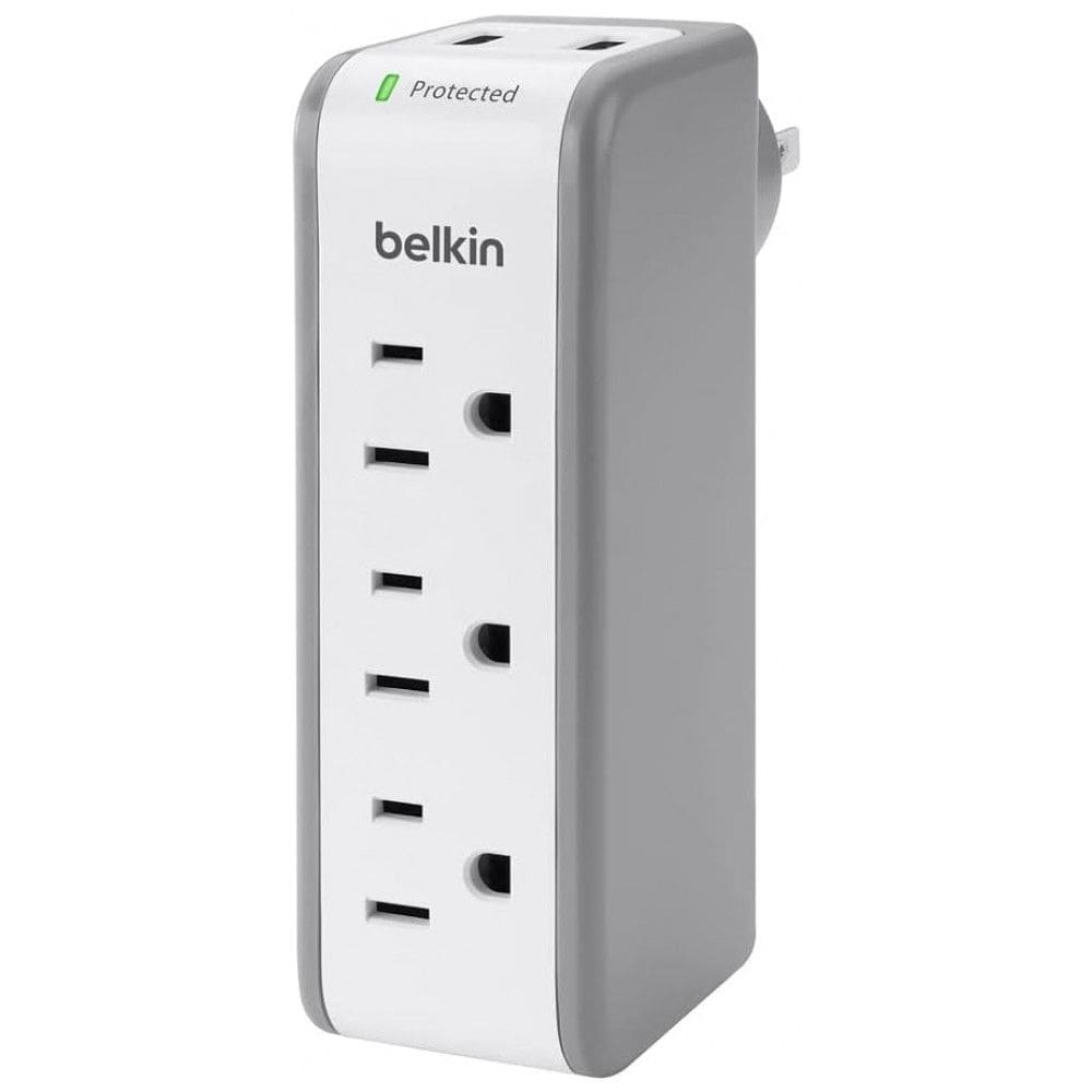 Protetor Contra Picos de Energia e Raios 918 Watts com 3 Portas CA e 2 USB, 110v, BELKIN BS00, Branco