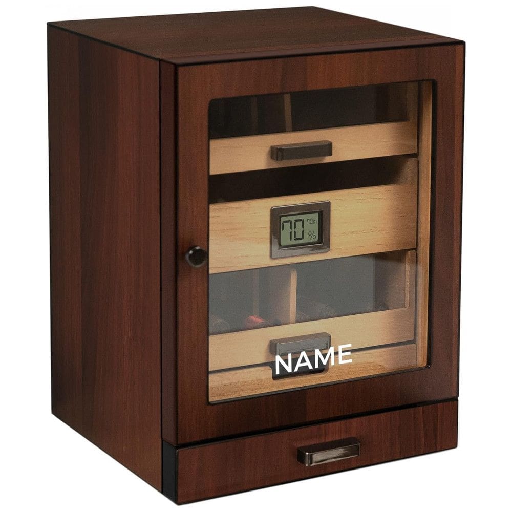 Umidor de Luxo Luca com Cedro Espesso, Controle de Umidade e Higrômetro Digital - Marca CASE ELEGANCE