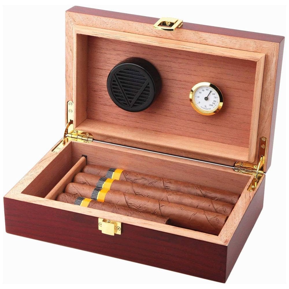 Umidor de Charuto de Madeira Artesanal Bald Eagle com Capacidade para 1020 Charutos, de Mesa com Higrômetro e Umidificador