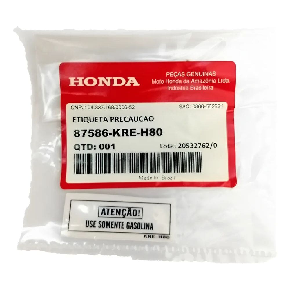 Honda Start 160 Adesivo Etiqueta Precaução Genuíno