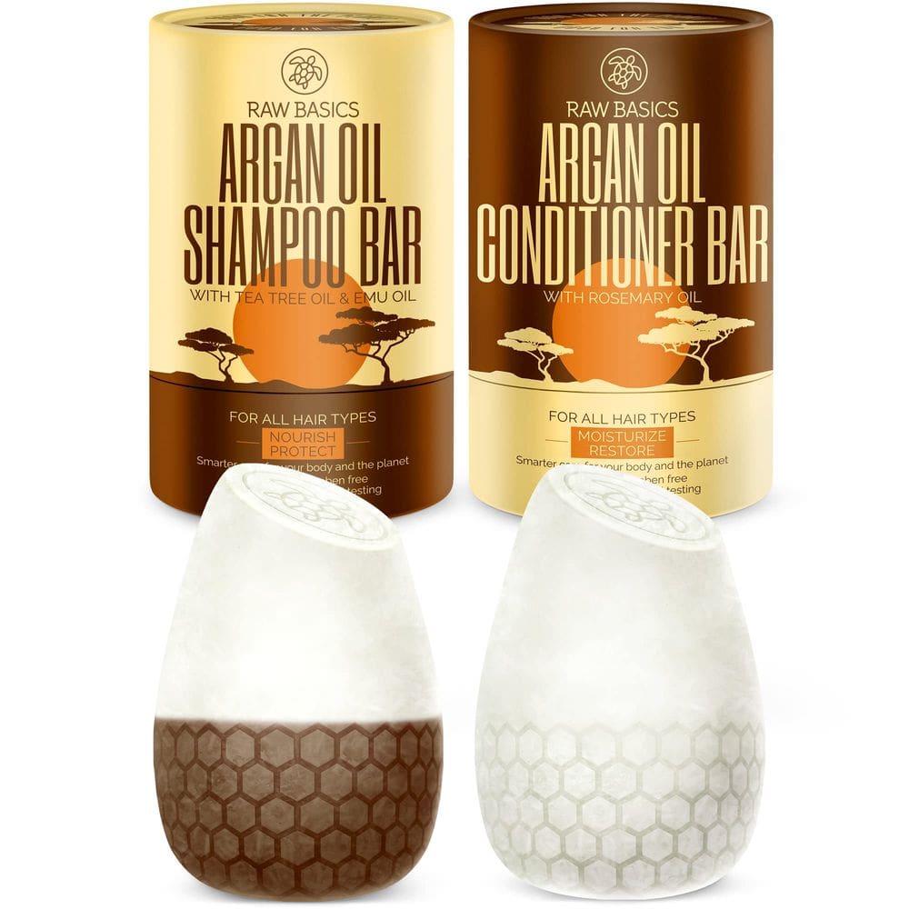 Conjunto de barras sólidas para shampoo e condicionador, óleo de argão marroquino