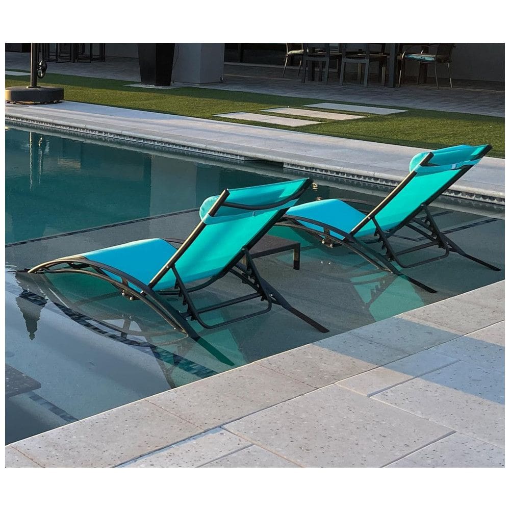 Espreguiçadeiras para Jardim, Praia e Piscina com Mesa Lateral, Cadeiras Reclináveis para Todas as Condições Climáticas, PURPLE LEAF