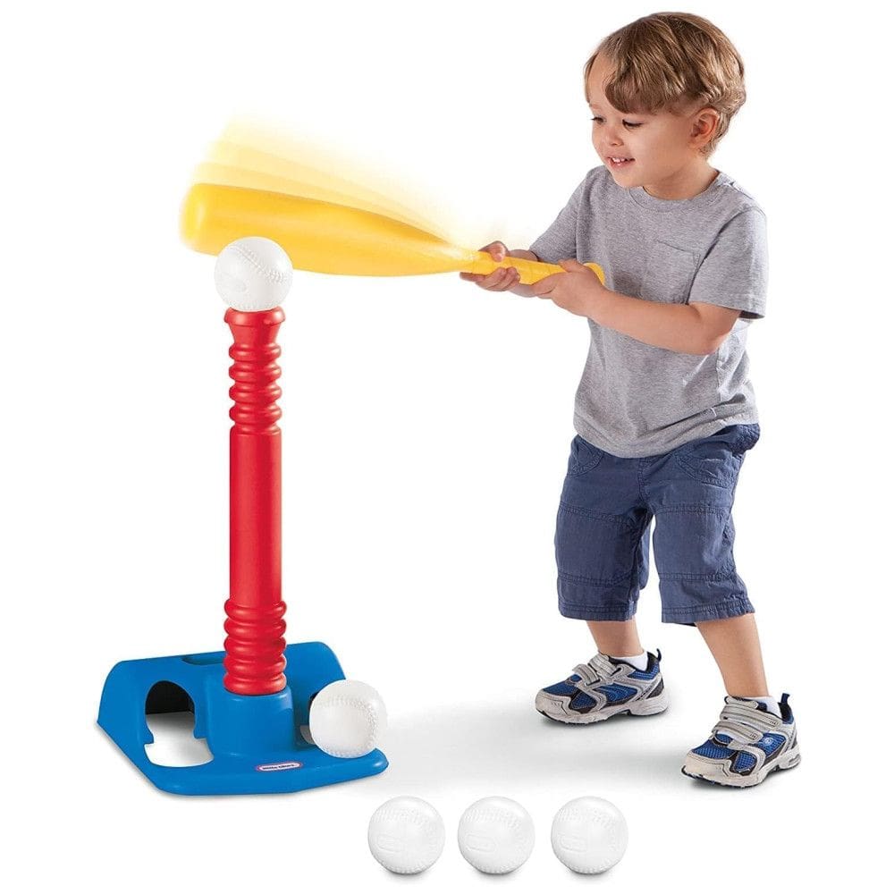 Conjunto Little Tikes T-Ball, Com 5 Bolas, Suporte Ajustável e Um Taco de Beisebol, Ideal Para Crianças a Partir de 18 Meses