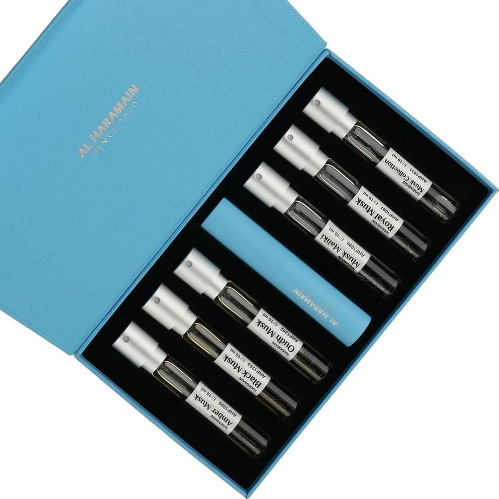 Conjunto de 6 peças da Perfume Al Haramain Discovery Collection Musk Series