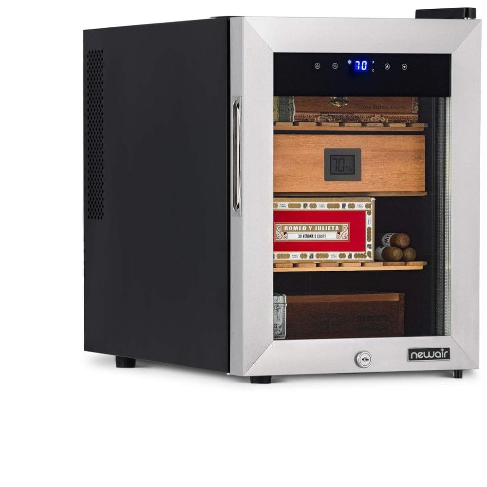 Umidor Elétrico NewAir Wineador | Capacidade para 250 Charutos | Cooler de Aço Inox com Função de Aquecimento e Resfriamento 12-23°C