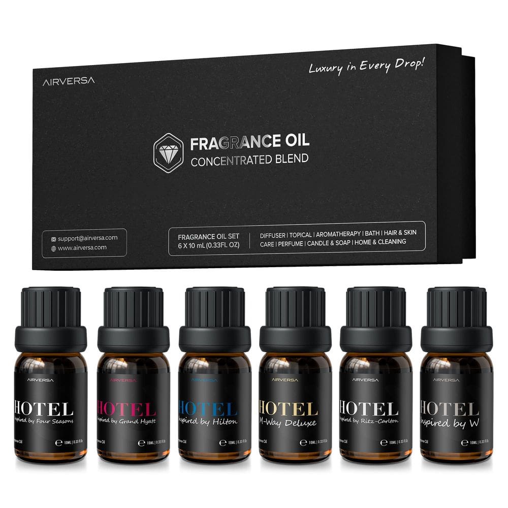 Conjunto de óleos difusores de perfume Airversa Hotel 10mL x 6 Aromaterapia