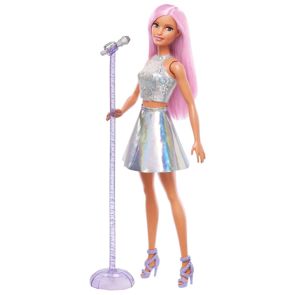 Boneca de moda Barbie Careers Pop Star com microfone