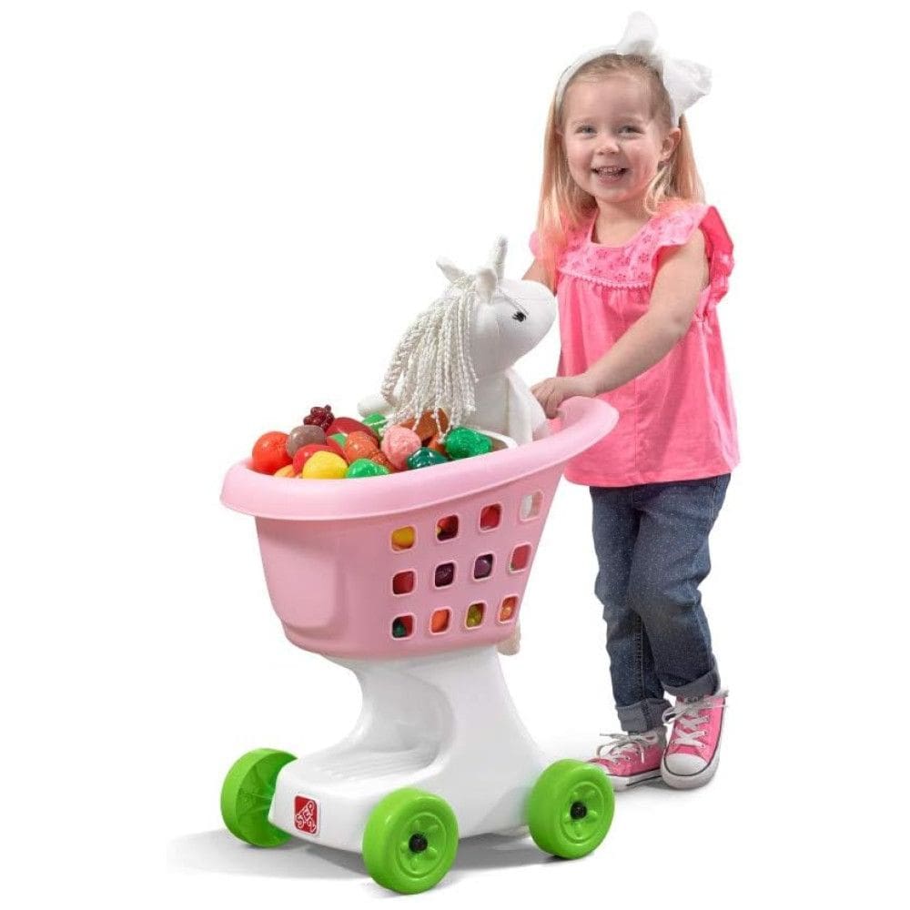 Carrinho de Compras Infantil, Feito de Plástico Durável, Para Crianças a Partir de 2 Anos, Step2 Little Helper`s, Rosa