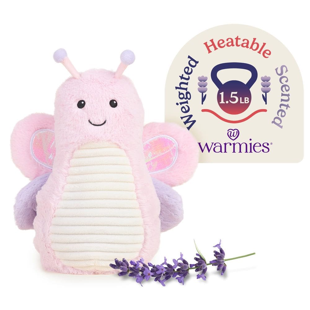 Pelúcia Therapeutic Warmies Butterfly 33 cm, disponível para micro-ondas, 0,5 kg