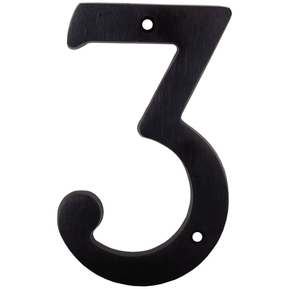 House Number 3 da Stone Harbor Hardware, 10 cm, preto fosco