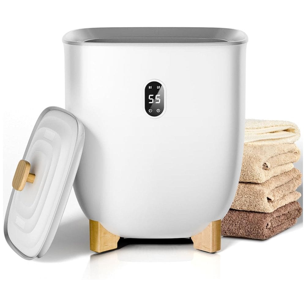 Aquecedor de Toalhas 25L, Grande para Banheiro, Bucket com 2 Modos de Aquecimento, Desligamento Automático, Tela LCD