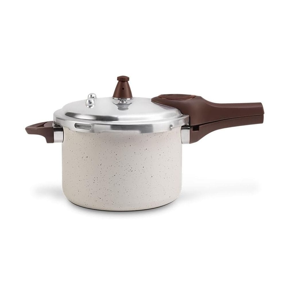 Panela de Pressão Antiaderente Cerâmic Life Vanilla C/Fundo de Indução 4,2 Litros Brinox