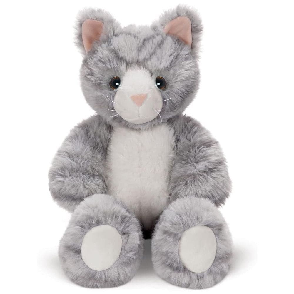 Pelúcia Gato para Crianças Maiores de 1 Ano, VERMONT TEDDY BEAR ABFW18006A, Cinza