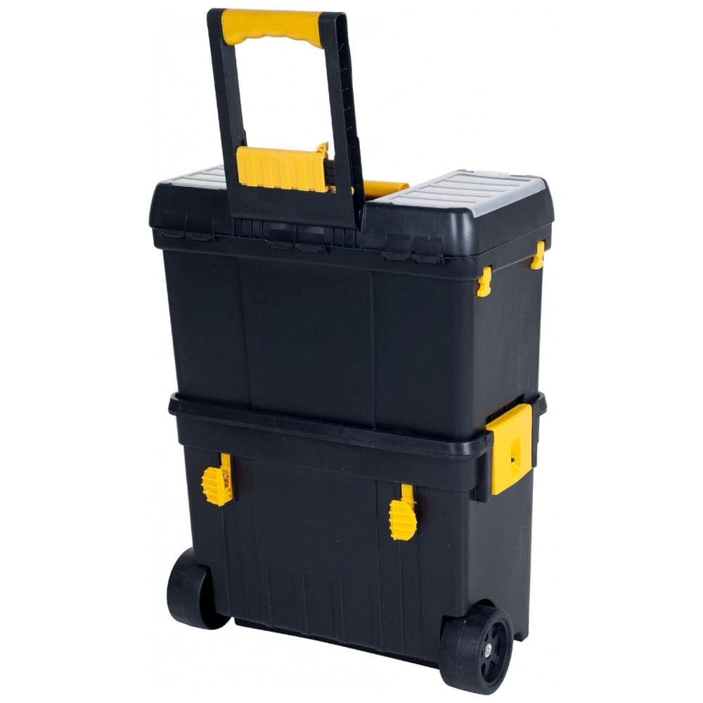 Caixa de Ferramentas Organizadora com Rodas e 24 Compartimentos, STALWART 360099QCR, Preto