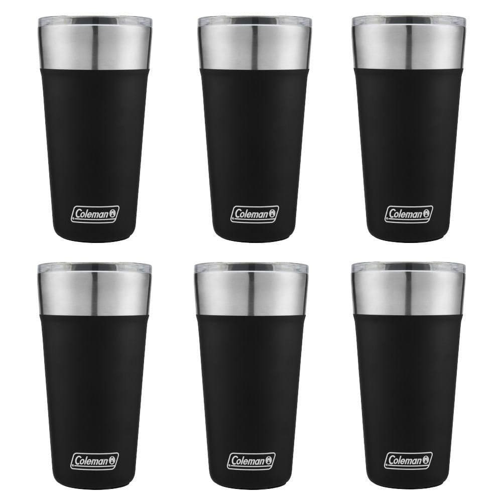 Kit Com 6 Copos Térmicos Com Tampa 600ml Preto Coleman