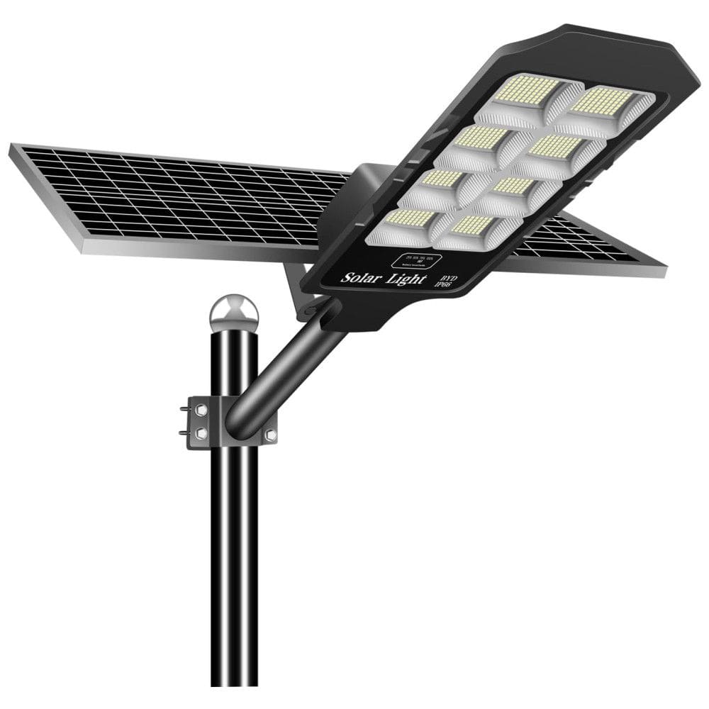 Luminária Solar Externa 600W a Prova d IP66 com Controle Remoto, COORHEIX, Preto
