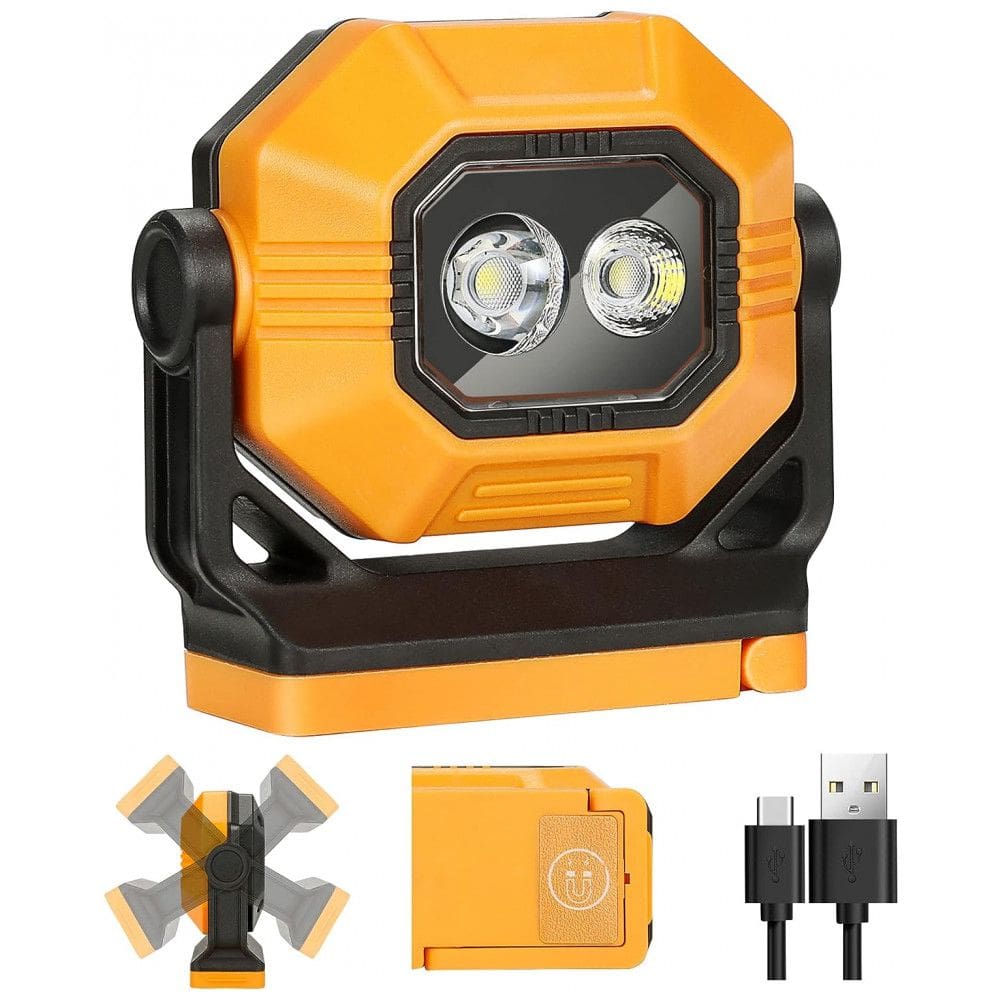 Lanterna Luz de Trabalho LED Portátil Recarregável a Prova d, EASYMAXX, Amarelo