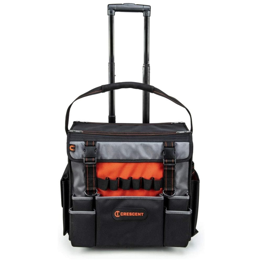 Bolsa de Ferramentas Organizadora com Rodas e 35 Compartimentos, CRESCENT CTBR1850, Preto