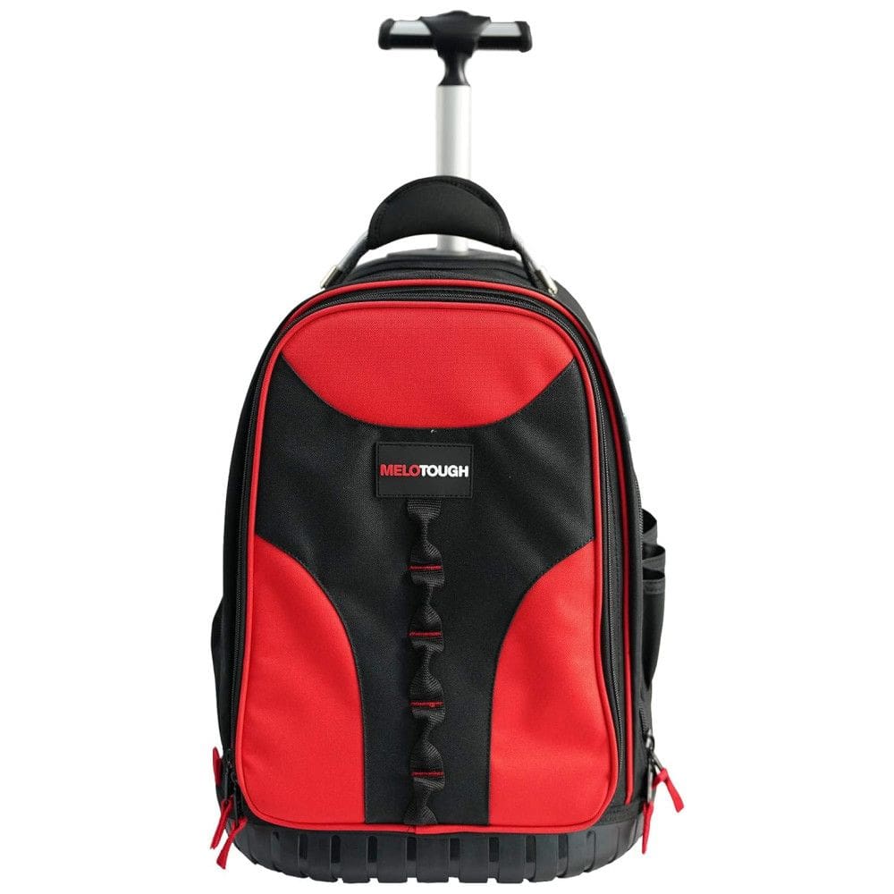 Bolsa de Ferramentas Organizadora com Rodas e Compartimentos, e, MELOTOUGH Rolling Tool Bag, Vermelho