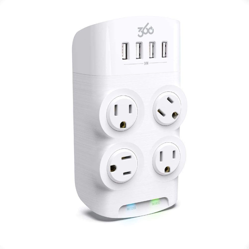 Protetor de sobretensão de energia 360 Electrical Revolve 4 tomadas USB