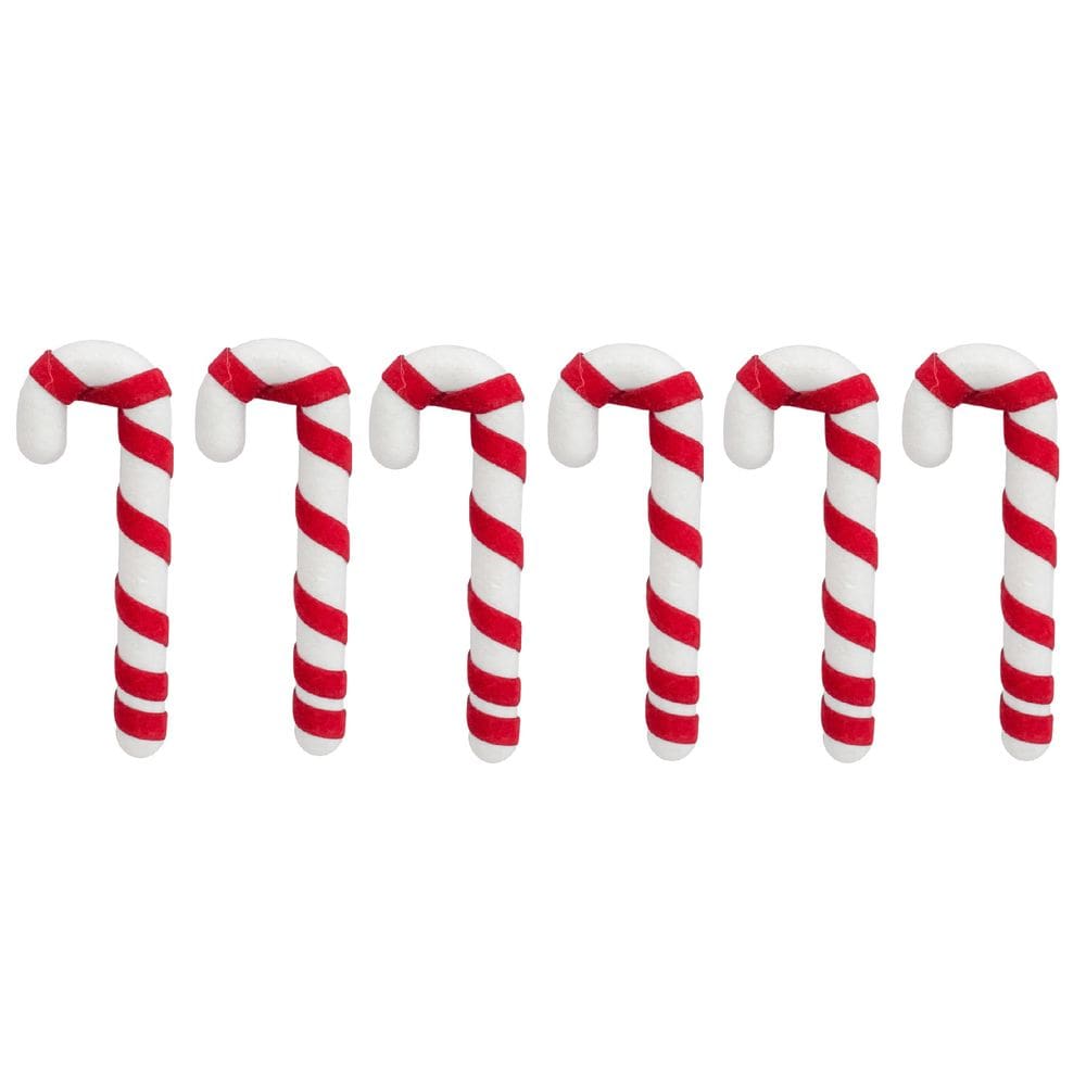 Kit 6 Pendentes para Árvore de Natal Bengala Doce Enfeite Natalino