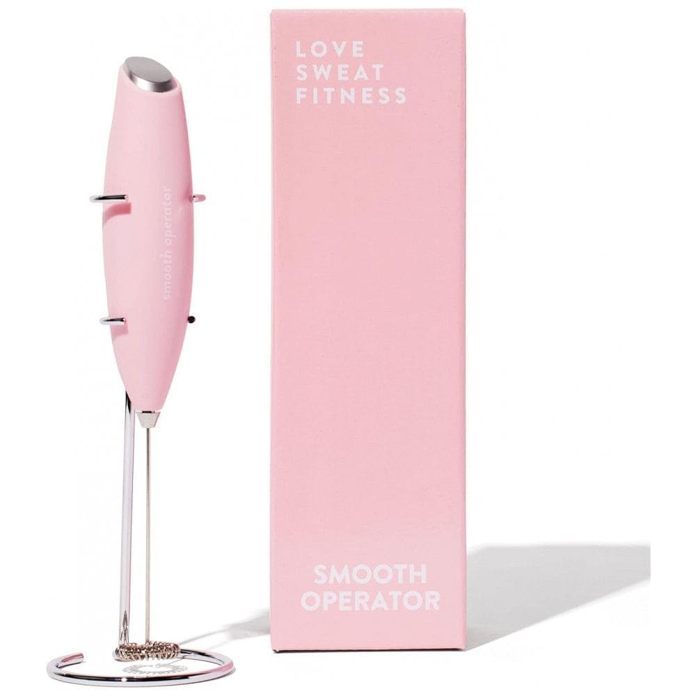 Espumador Elétrico de Leite em Aço Inoxidável a Bateria com Suporte, LOVE SWEAT FITNESS 1, Rosa