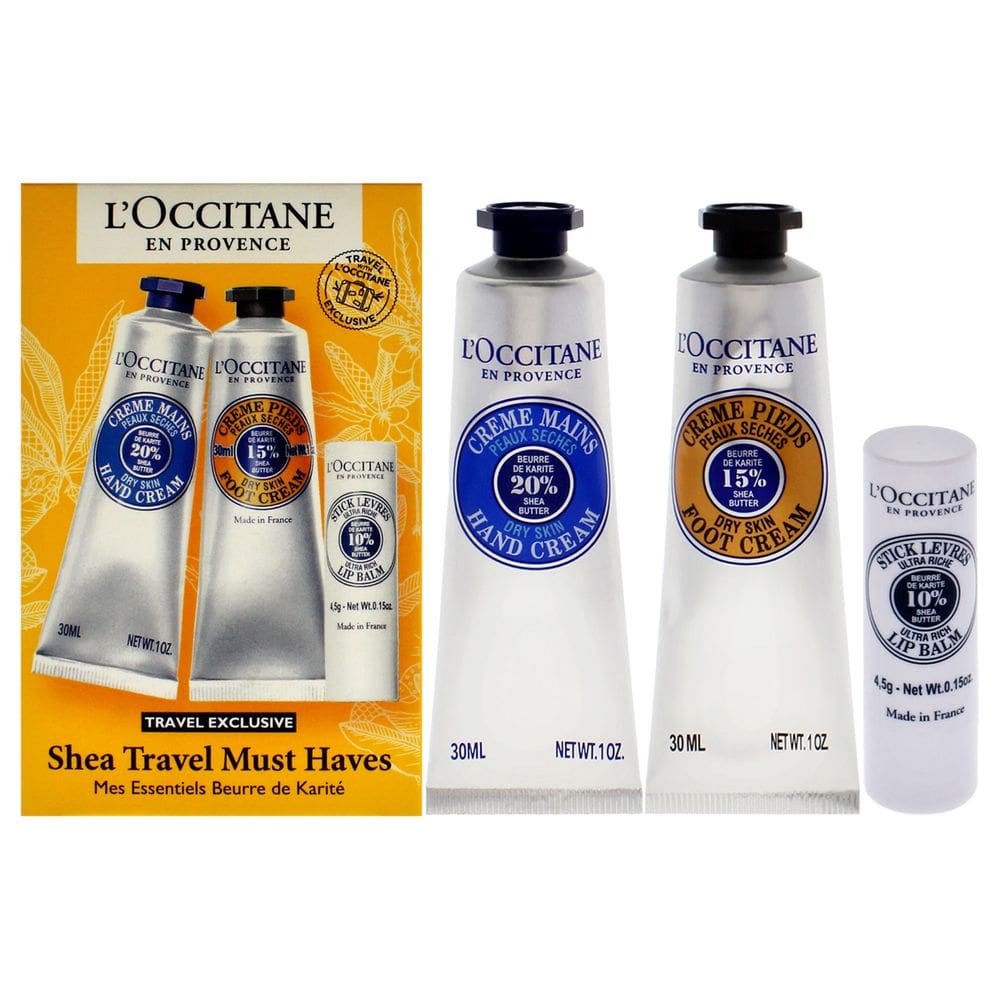 Conjunto de cuidados com a pele Occitane Shea Butter Travel Must Haves de 3 peças