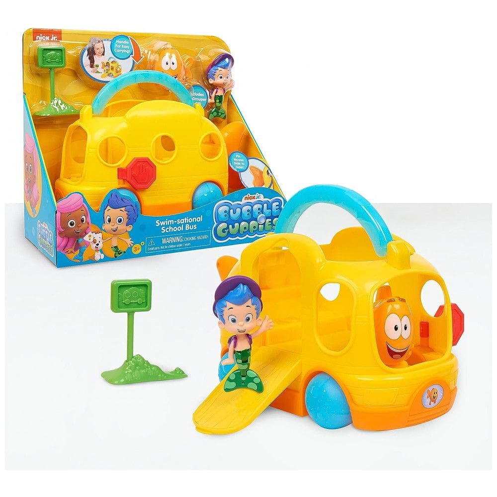 Ônibus Escolar com 3 Acessórios para Crianças de 3 Anos ou Mais, BUBBLE GUPPIES, Amarelo