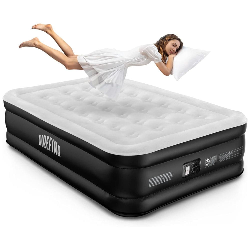 Colchão de Ar Airefina Full com Bomba Integrada, 46 cm de Altura, Inflação e Deflação Rápidas, Colchão Inflável Portátil para Visitas -