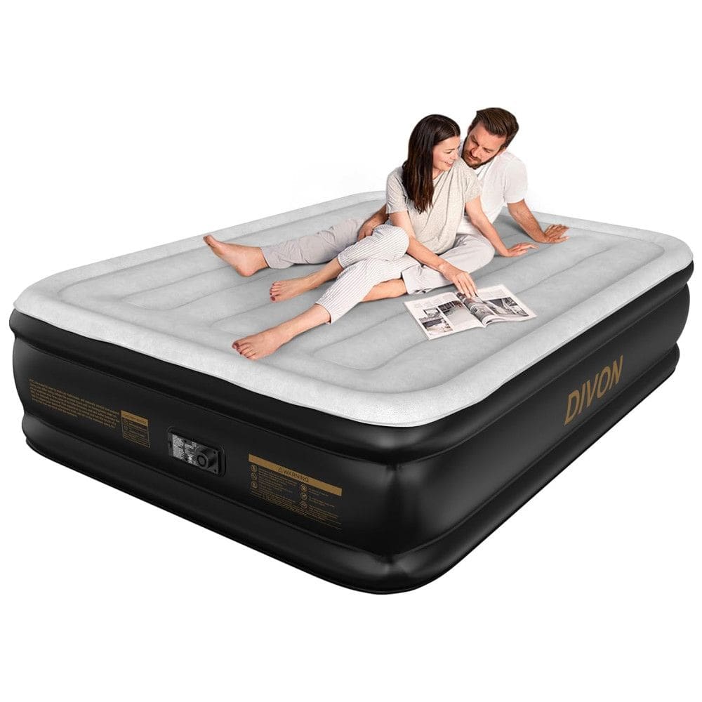 Colchão de Ar DIVON Full com Bomba Integrada, 46cm de Altura, Padrão Ondulado, Infla/Desinfla Automática em 3 Minutos, Cama de Ar