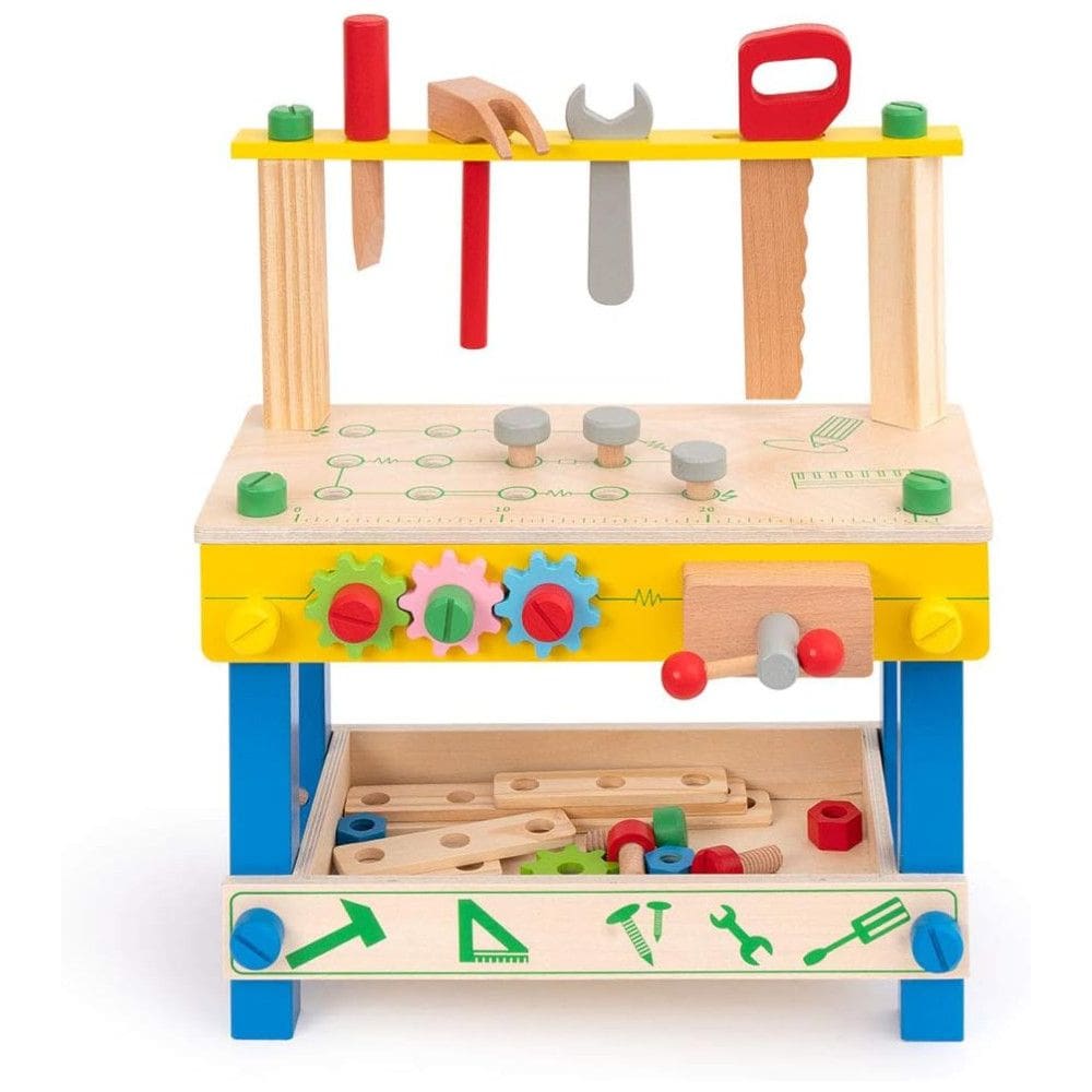 Bancada Educativa de Madeira Maciça ROBUD para Crianças, Brinquedo de Aniversário para Meninos e Meninas de 3 anos+
