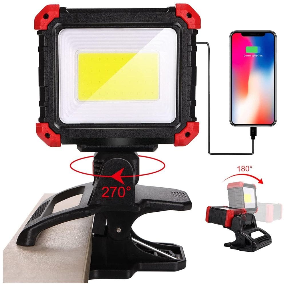 Lanterna Luz de Trabalho LED 2100 Lúmens Recarregável, EASYMAXX, Preto