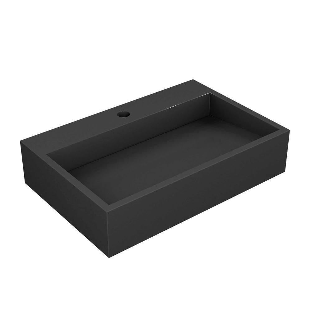 Cuba De Apoio Banheiro Diamond Pedra 60x40cm Preto