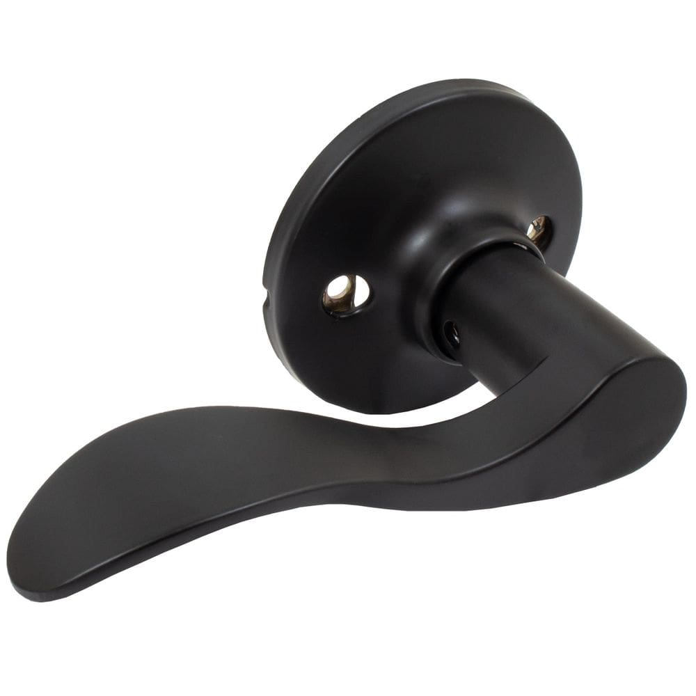 Alavanca de porta Stone Harbor Hardware Beaverton, trava fictícia (que não gira), esquerda, preta fosca
