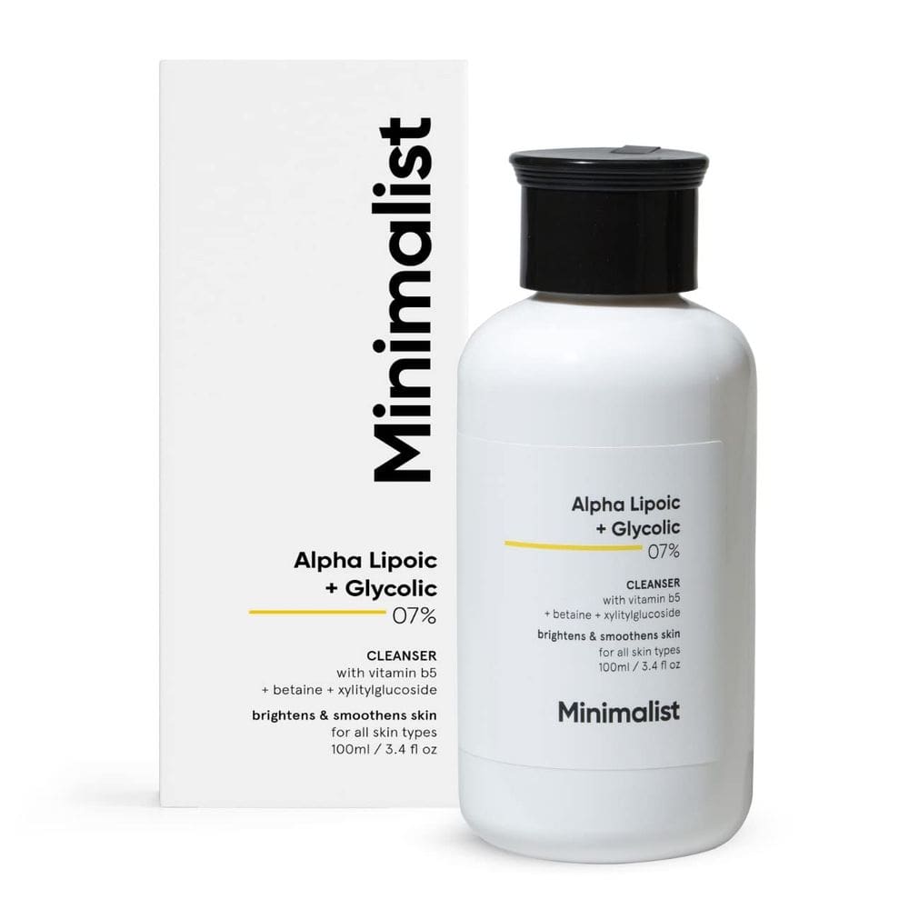 Sabonete facial minimalista 7% ALA e AHA, iluminador 100mL com vitamina B5