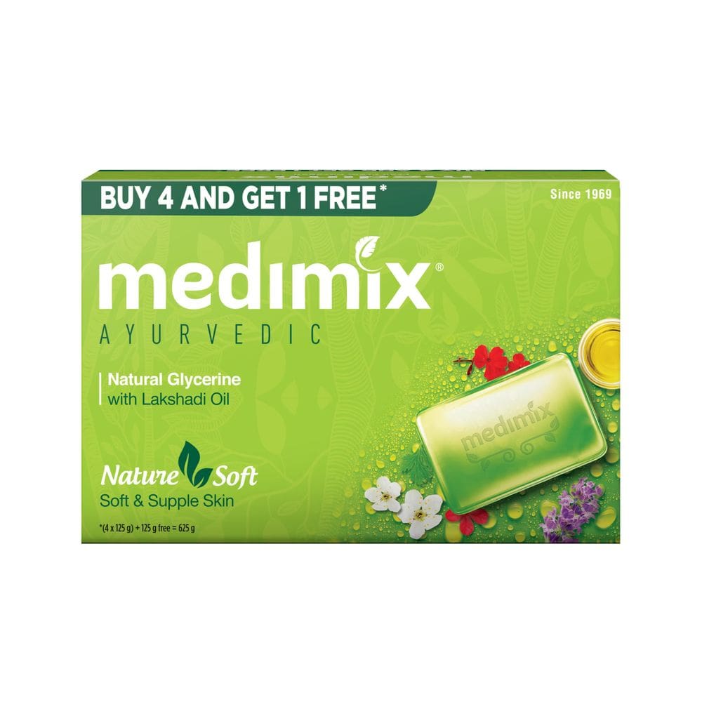 Sabonete Medimix de glicerina ayurvédica 125g (pacote 4+1 Super Saver)