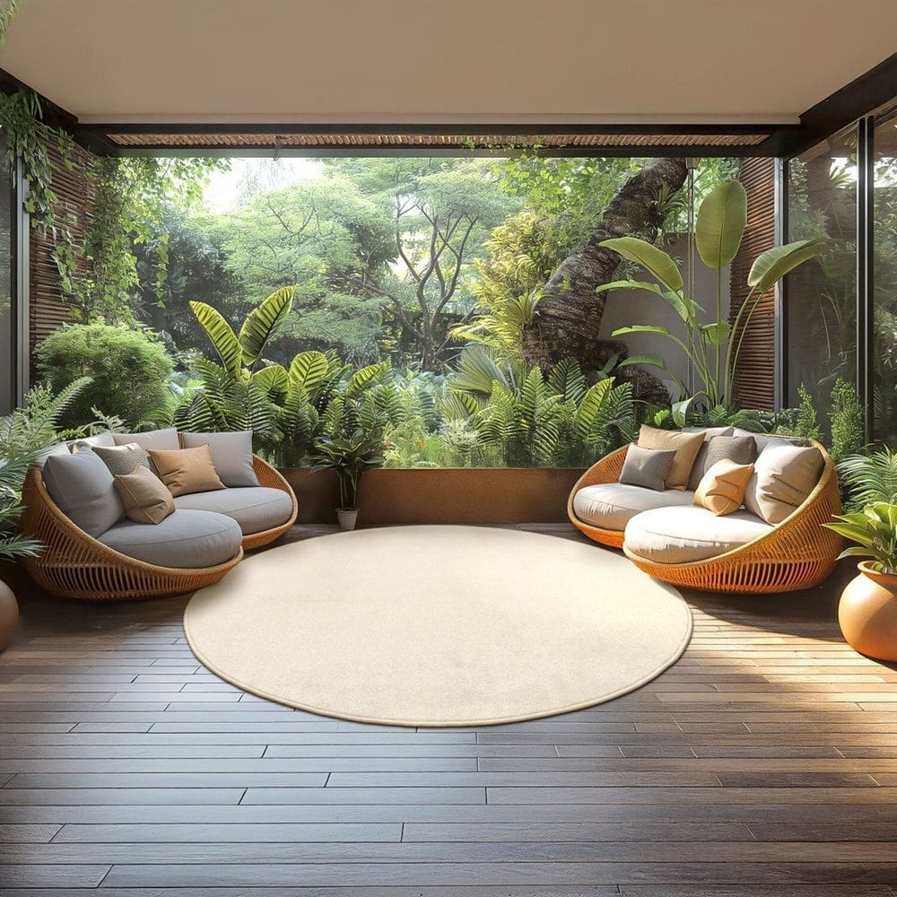 Tapete Redondo Tufting Ecletik 190cm Off White