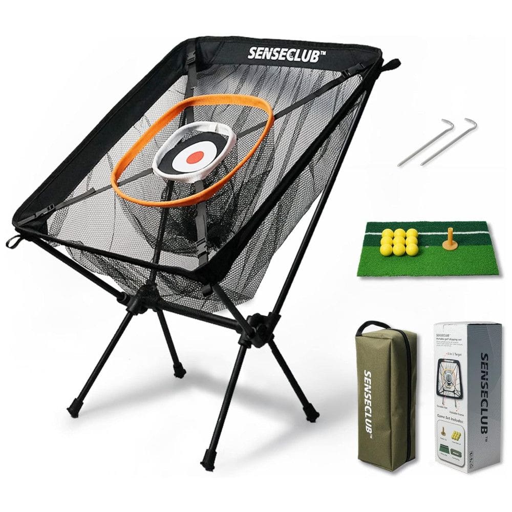 Kit de Treino de Golfe para Quintal com Rede, Tapete e Bolas - Alvo para Chip - Presente Divertido para Prática de Golfe em Casa,SENSECLUB.