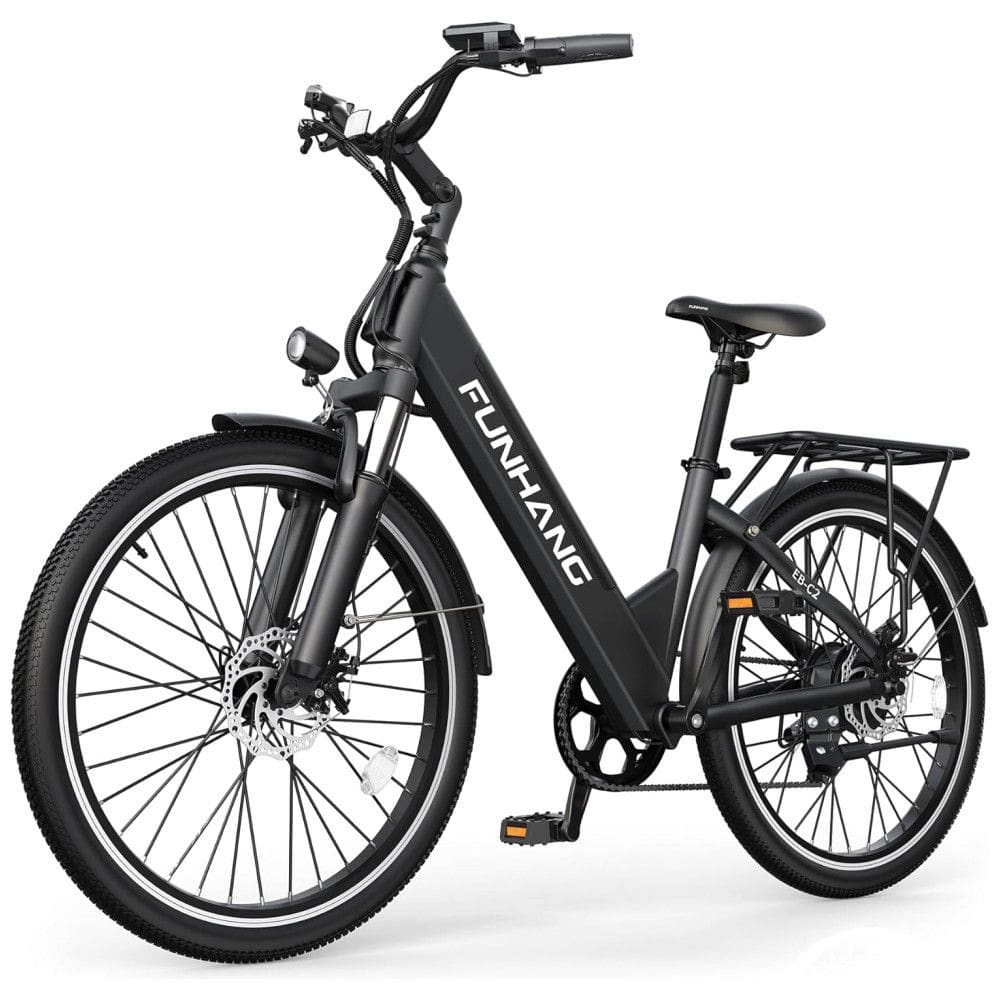 E-Bike Funhang EB-C2, Motor Brushless 500W (Pico 1000W), Torque 55Nm, Bateria 48V 374Wh Removível, 26”, 7 Marchas, 5 Modos, Freios a Disco