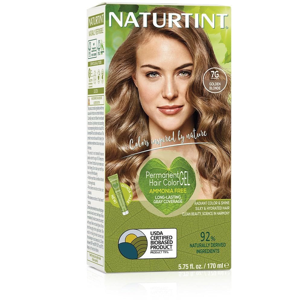 Hair Color Naturtint Permanent 7G Golden Blonde, pacote com 1