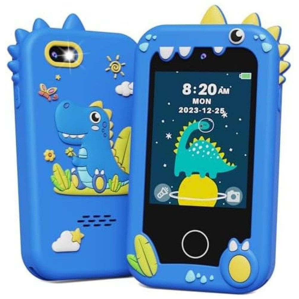 Telefone Brinquedo Infantil KOKODI Dinossauro para Meninos de 3 a 10 Anos, Tela Touchscreen HD, Câmera Dupla, Cartão SD 8GB