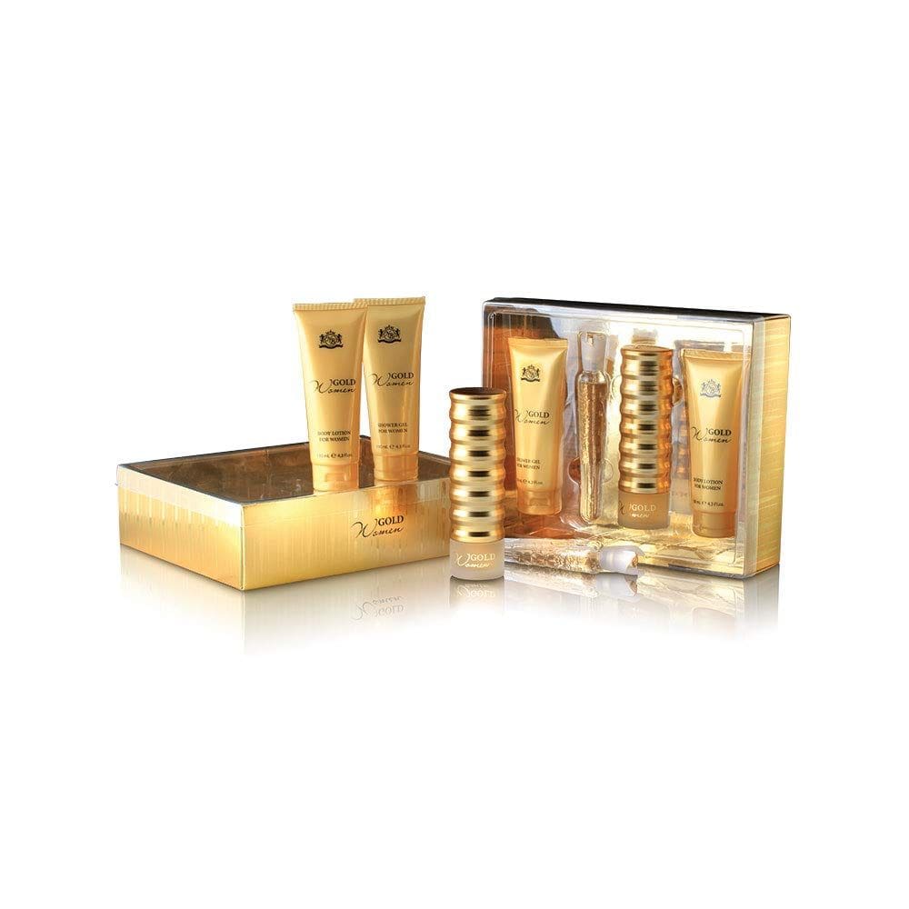 Conjunto de perfumes New Brand Gold de 4 peças (100 mL EDP + 15 mL EDP)