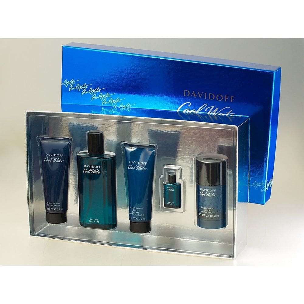 Conjunto de presente de perfume Davidoff Cool Water para homens, 5 peças