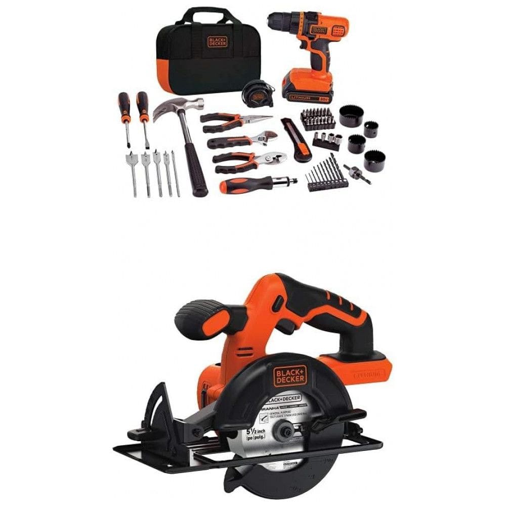 Ferramenta LDX120PK Broca de Íons de Lítio de 20 Volts Serra Circular, BLACKDECKER, Laranja