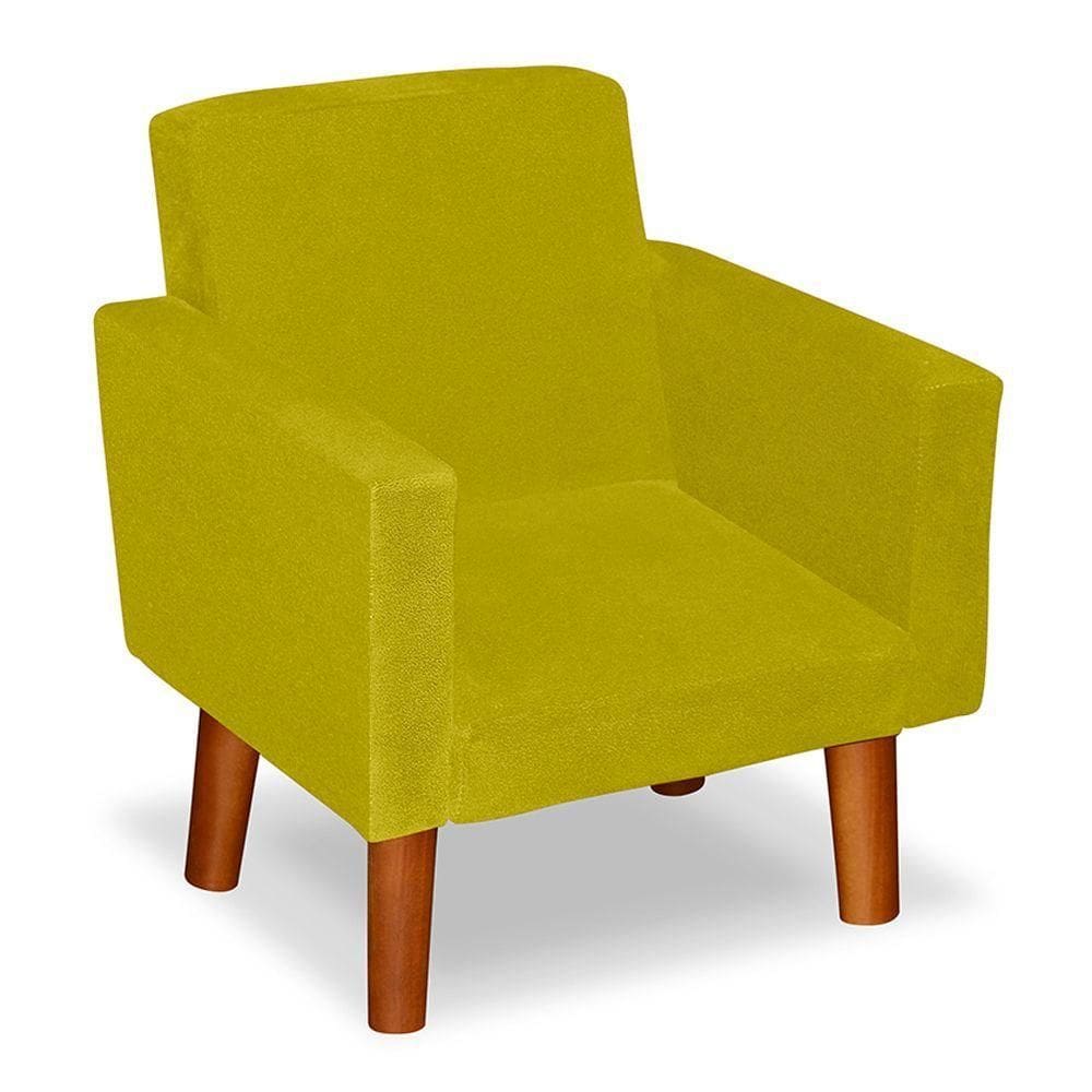Mini Poltrona Decorativa Infantil Nina Suede - Lm Decor Amarelo