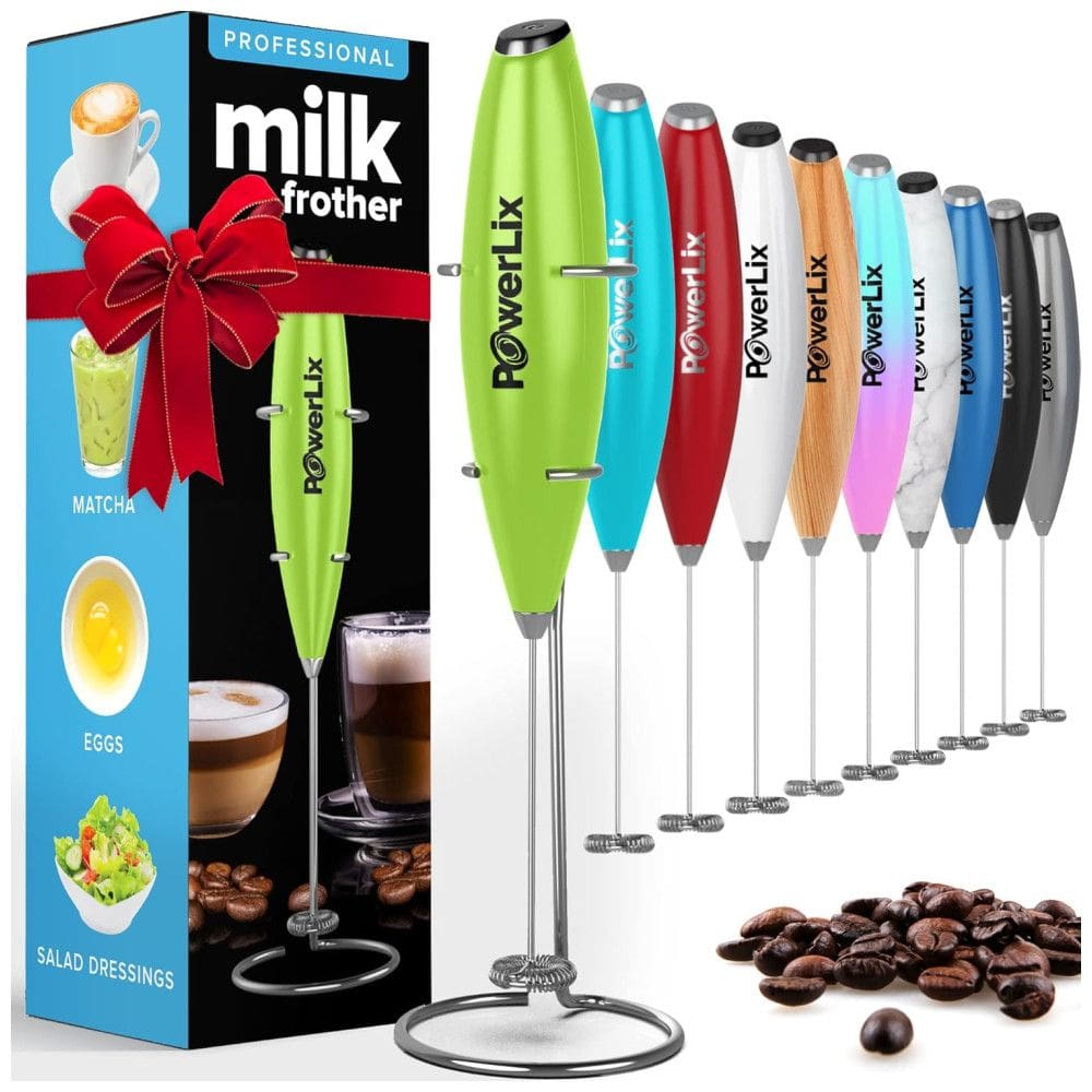 Espumador de Leite Elétrico com Bateria Recarregável e 3 Velocidades, POWERLIX 111, Verde