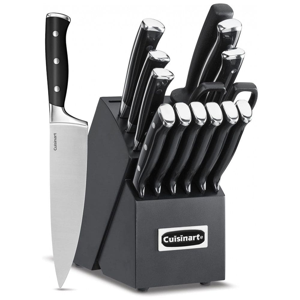 Conjunto de Facas Cuisinart C77BTR15PBK em Aço Inoxidável com Bloco de Bancada Multinível, 15 Peças, Preta