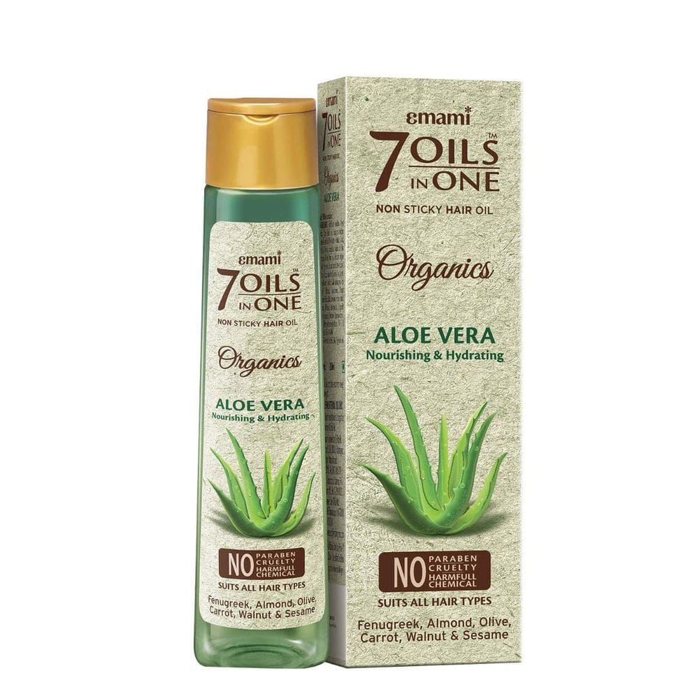 Óleo de cabelo Emami 7 em 1 com hidratante de Aloe Vera 200mL