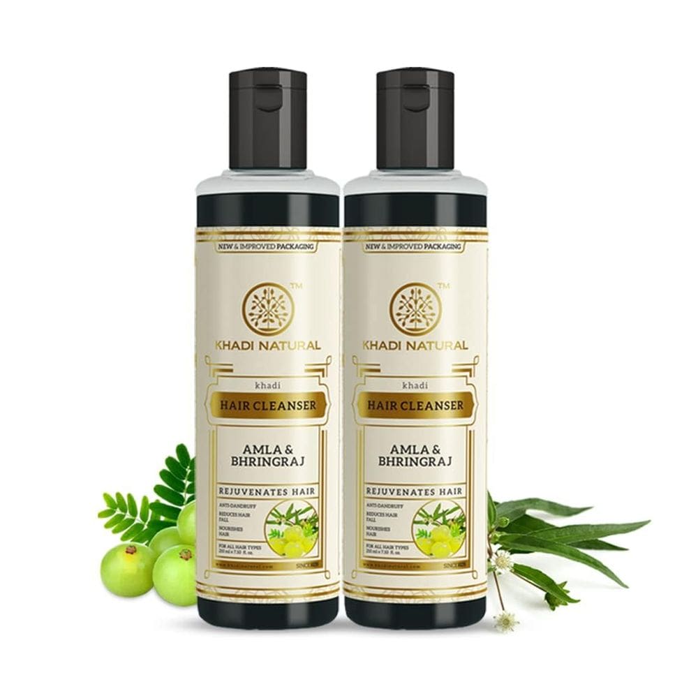 Shampoo Khadi Natural Herbal Amla Bhringraj 210 mL (pacote com 2)